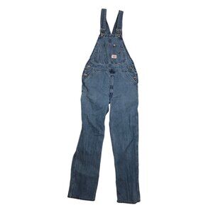 Round House Overalls 32x31 Denim Blue Bib Classic Fit Workwear Carpenter Cargo